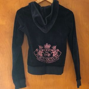 Classic Juicy Navy Velour Hoodie
